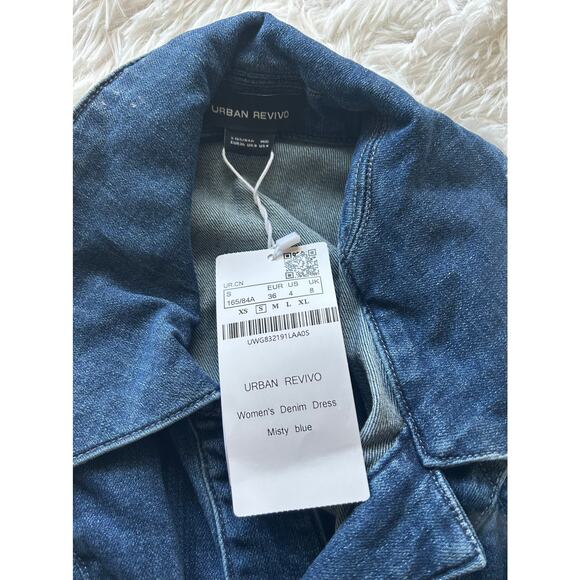 Urban Revivo Cut-Out Denim Maxi Dress US 4 / small - Picture 6 of 12